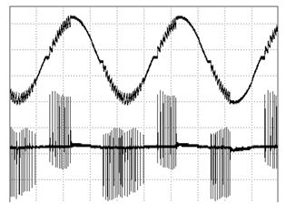 led可控硅调光方案存在误触发的根本原因是，在可控硅导通时 出现了电流振荡，以图表形式对该影响进行了说明